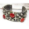 Image 3 : Navajo Bracelet Tufa Cast Sterling Silver Red Spiny Oyster L James 85G