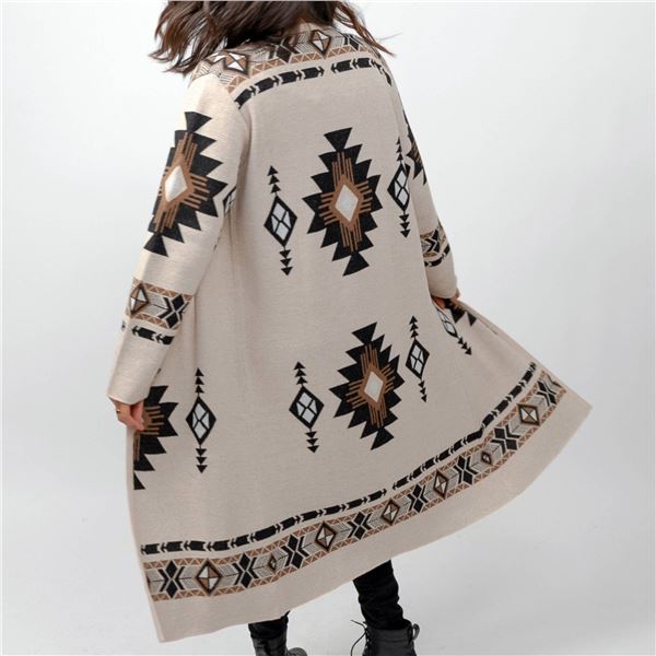 Alpaca Wool Long Jacquard Sweater