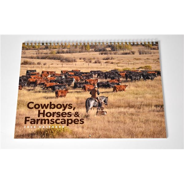 Cowboys, Horses & Farmscapes 2026 Calendar and One (1) bag of Cowboy Coffee