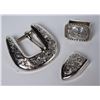 Image 1 : Silver Belt Buckle, end tip & loop