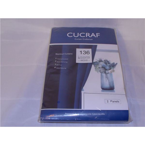 Cucraf Blackout Curtain Beige Color 52"wx45"L (2 Panels)