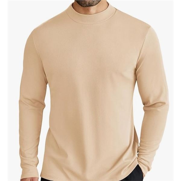 Coofandy Men’s Mock Turtle Neck Shirt Long Sleeve Size XXXL