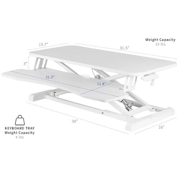 VIVO 32 inch Desk Converter Adjustable Sit to Stand Riser - White($199 Retail)