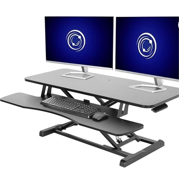 VIVO 42 inch Desk Converter, K Series, Height Adjustable Sit to Stand Riser ($190 Retail)