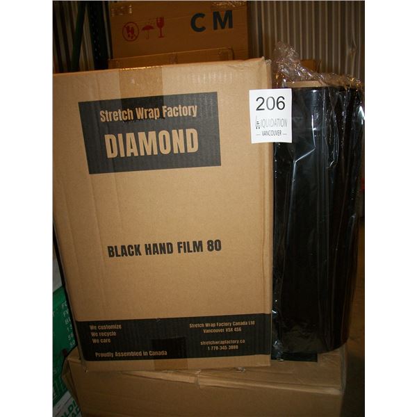 Box of 4 Pcs Black Stretch Hand Wrap Film 80