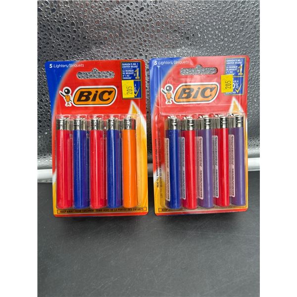 Lot of 2 BIC Multi-Color 5-Pack Lighters Set *Color Vary*