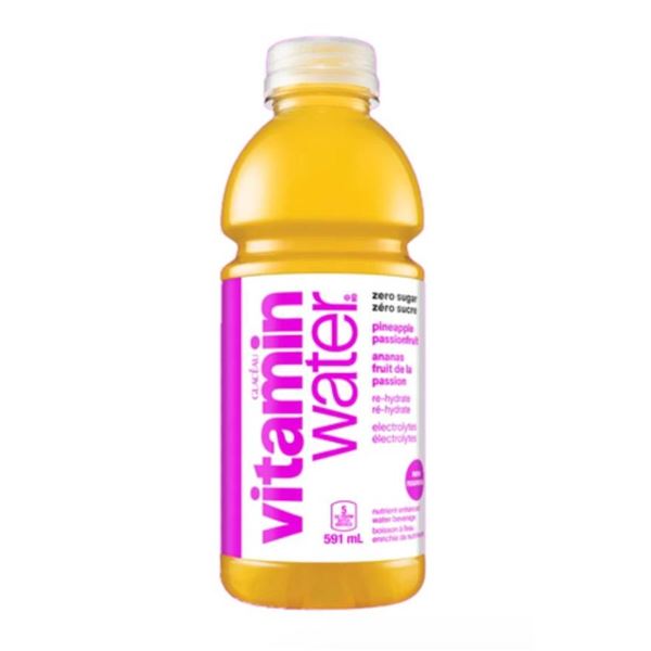 12 Bottles of Glaceau Vitaminwater Zero Sugar, Pineapple Passionfruit, 591 mL