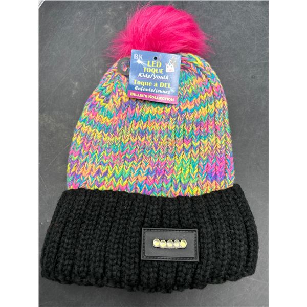 Billies Kollection LED Knit Hat with Multicolor Pattern and Lighting Feature