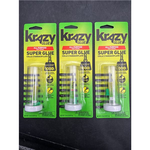 Krazy Glue All Purpose Super Glue 0.07 oz – Lot of 3