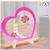 Image 1 : Acrylic Dry Erase Board with Light, Heart Shaped Message Board Light up Dry Erase Board led Note Boa