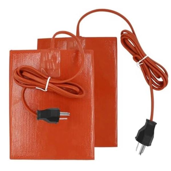 Silicone Engine Heater Pad 9cm x 13cm 2 PCS, Car Fuel Tank Heating Pad Self-Adhesive