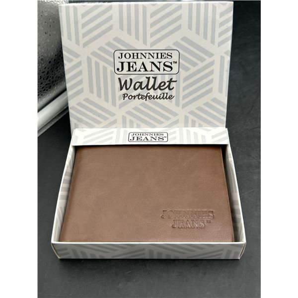 Johnnies Jeans Leather Bifold Wallet With Card Slots Brown