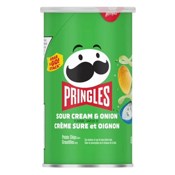 Pringles Sour Cream and Onion Stackable Chips, 9 Cans x 68g Each