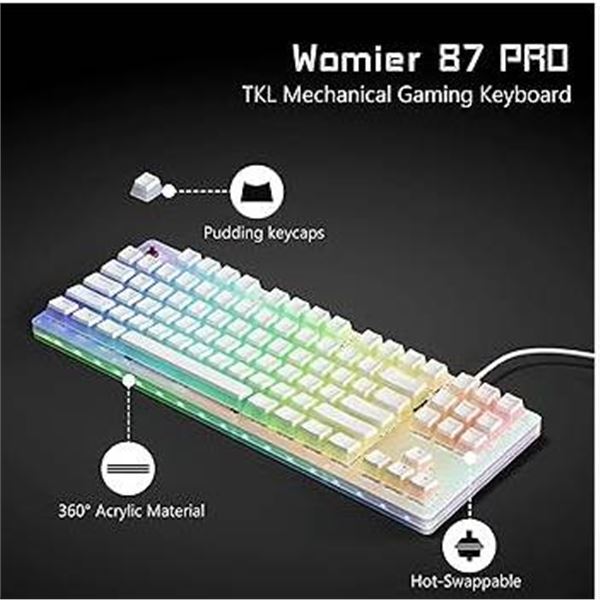 Womier K87 Pro TKL Mechanical Keyboard with Pudding Keycaps