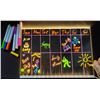 Image 1 : LED Note Board, 11.8 x 7.9 inch Acrylic Message Board with Adjustable Stand and 7 Pens