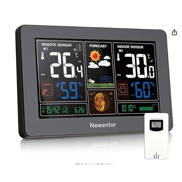 Newentor Wireless Weather Station with Temperature and Humidity Monitor