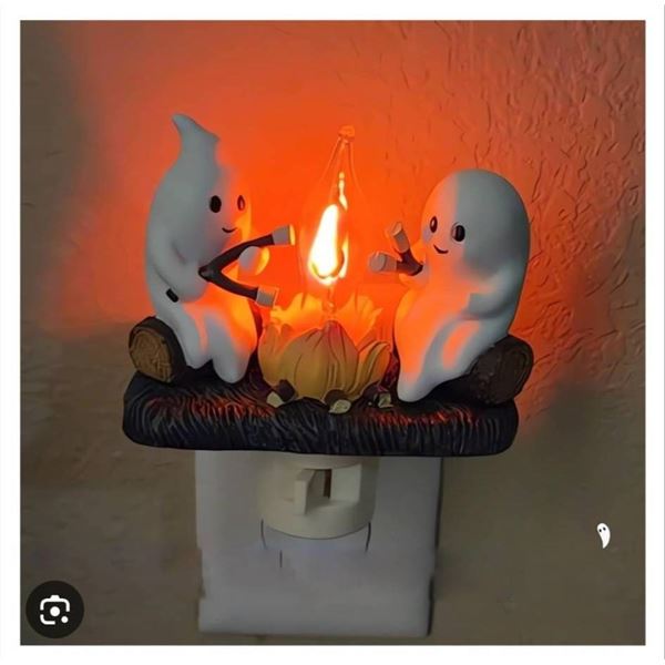 YuTangT 2PCS Ghost Campfire Flickering Nightlight with Flame Effect