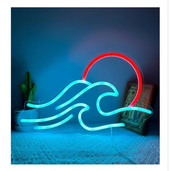 Wave Design LED Neon Light with USB Power Supply (Wave and Sun Shape)