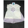 Image 1 : Carter’s Toddler Girl 2-Piece Outfit Set with Purple Gingham Shorts, Size 18M