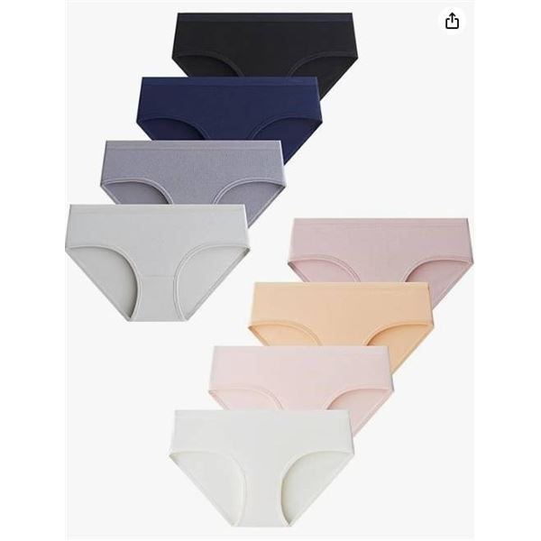 Natort Women’s 8-Pack Lace Trim Underwear, Size Large