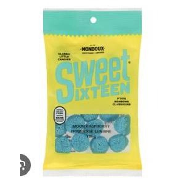 Sweet Sixteen Moon Raspberry Candies, 6 Units of 135g Each