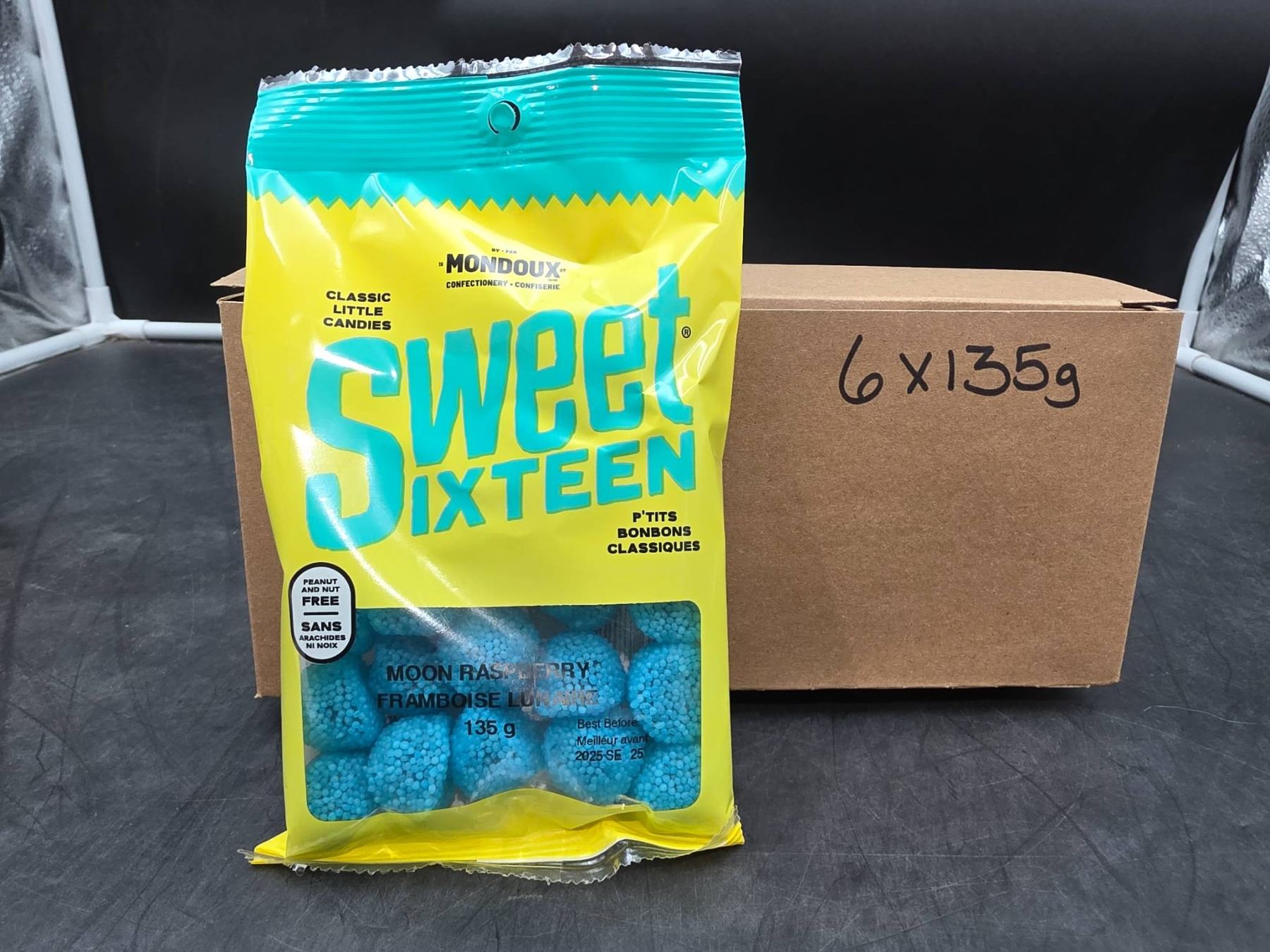 Moon Raspberry Candy Sweet Sixteen Moon Raspberry Candies, 6 Units of 135g Each