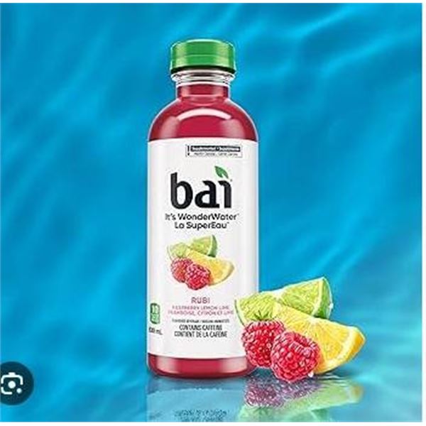 Bai Raspberry Lemon Lime Flavored Beverage, 12 x 530 mL Bottles
