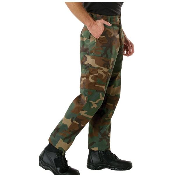 Rothco Relaxed Fit Zipper Fly BDU PantsStyle 2841 Size Small with Woodland Pattern