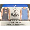Image 1 : Hurley 2-Pack Tank Tops – Men’s Large, Cotton, Navy and Blue