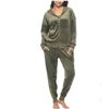 Image 1 : Black Bow Women’s Velour Lounge Set, 2-piece Size M/M Olive Color