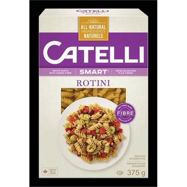 Lot of 6 Catelli Smart Rotini White Pasta 375g with Added Fibre