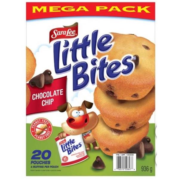 Sara Lee Little Bites Mega Pack Chocolate Chip 20 Pouches 936g