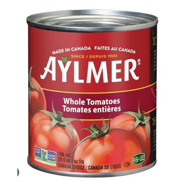 Aylmer Whole Tomatoes 4 x 796ml Cans