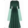 Image 1 : Green Midevil / Witch Velvet Dress with Tulle Sleeves, Size XL