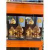 Image 2 : Evergreen LED Glass Raindrop Set of 3 With Golden Crackle Finish LOT OF 2