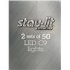 Image 2 : Sylvania Stay-Lit LED C9 Light Set with 2 Sets of 50 Pure White Lights