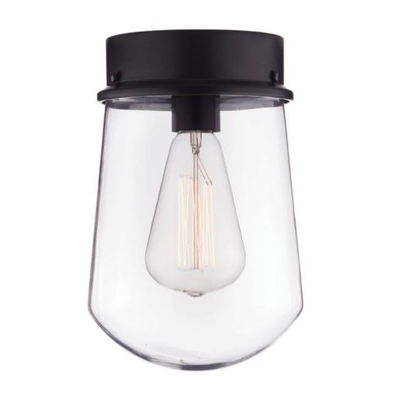 1-Pack 10.7-in Edelman by Globe Electric – Matte Black- Vintage Style – E-26 Bulb 
