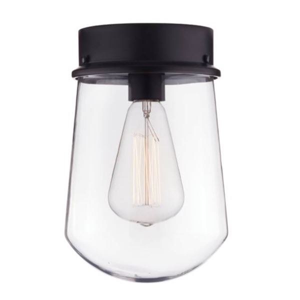 1-Pack 10.7-in Edelman by Globe Electric – Matte Black- Vintage Style – E-26 Bulb 