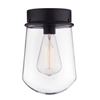 Image 1 : 1-Pack 10.7-in Edelman by Globe Electric – Matte Black- Vintage Style – E-26 Bulb 