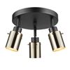 Image 1 : Starke 3-Light Track Lighting Canopy, Dark Bronze, Antique Brass Shades