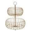 Image 1 : Over & Back 2-Tier Metal Basket for Multi-Purpose Use