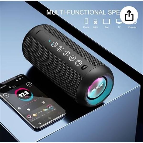 Ortizan X10 Wireless Speaker with IPX7 Waterproof and RGB Light Show