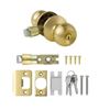 Image 1 : Reliabilt Bola Polished Brass Keyed Entry Door Knob Lot of 2