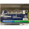 Image 2 : RONA Bolae Set of 4 Interior Door Knobs and Rosettes 1 Locked and 3 Passages – Stainless St