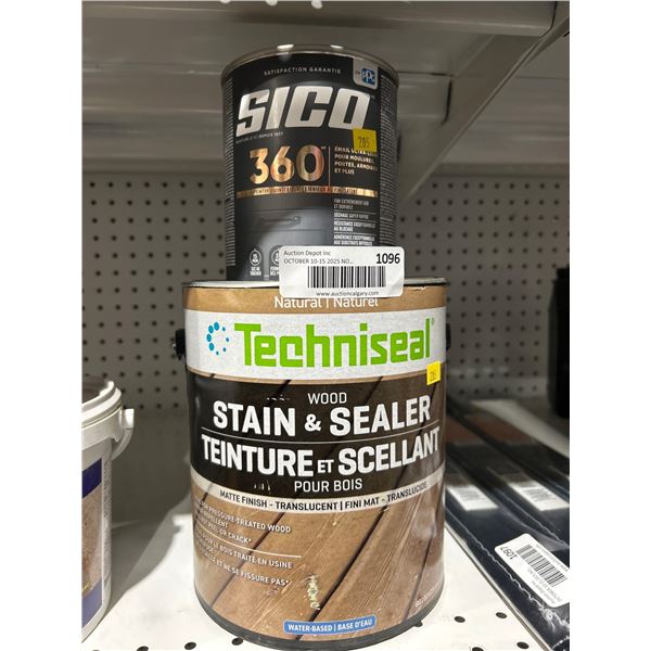 Lot of Techniseal Wood Stain and Sico 360 Paint Neutral Base