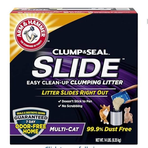 Arm & Hammer Clump & Seal Slide Cat Litter, Multi-Cat, 8.5 lb