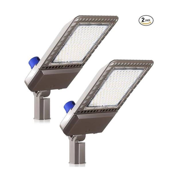 YXL LED Parking Lot Light, 300W, Dusk to Dawn with Photocell, 2-Pack