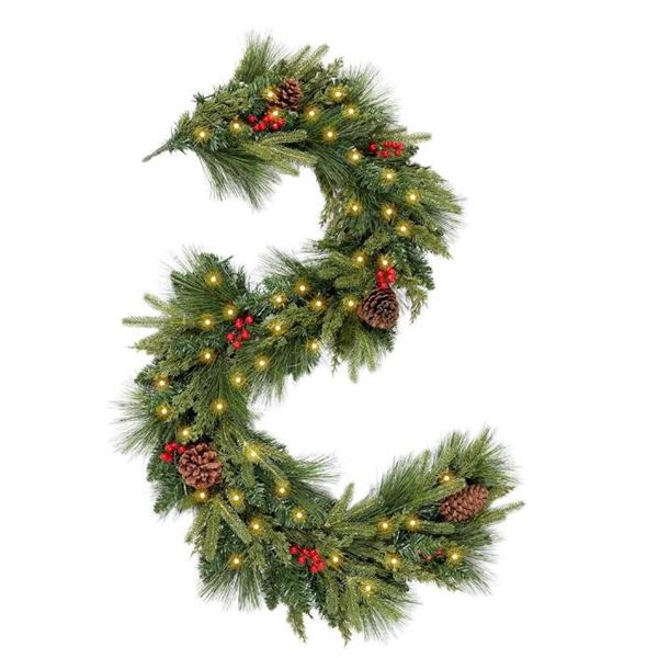 WBHome 24-Inch Pre-Lit Christmas Garland,