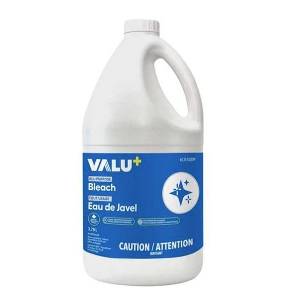 Valu+ All-Purpose Bleach, 3.78 L x 4