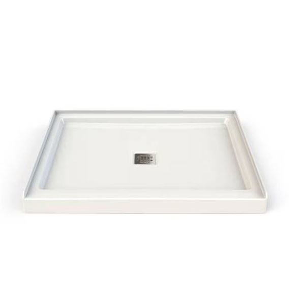 Maxx Rectangular Base 4234 Acrylic Alcove or Corner Shower Base with Center Drain in White42[x=#8243